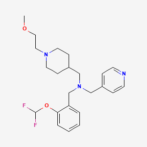 molecular formula C23H31F2N3O2 B6054641 N-[[2-(difluoromethoxy)phenyl]methyl]-1-[1-(2-methoxyethyl)piperidin-4-yl]-N-(pyridin-4-ylmethyl)methanamine 