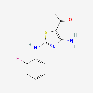molecular formula C11H10FN3OS B6054769 1-[4-AMINO-2-(2-FLUOROANILINO)-1,3-THIAZOL-5-YL]-1-ETHANONE 