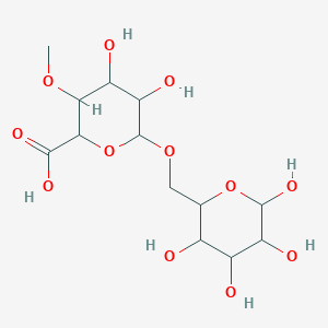 molecular formula C13H22O12 B605487 4,5-dihydroxy-3-methoxy-6-((3,4,5,6-tetrahydroxytetrahydro-2H-pyran-2-yl)methoxy)tetrahydro-2H-pyran-2-carboxylic acid CAS No. 13006-41-2