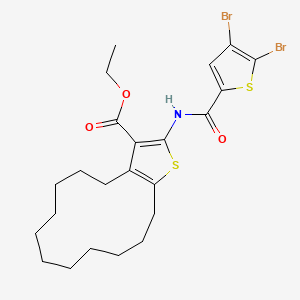 molecular formula C23H29Br2NO3S2 B6054939 Ethyl 2-(4,5-dibromothiophene-2-carboxamido)-5,6,7,8,9,10,11,12,13,14-decahydro-4H-cyclotrideca[b]thiophene-3-carboxylate 