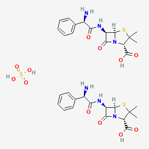 molecular formula C32H40N6O12S3 B605495 Ampicillin hemisulfate CAS No. 7490-86-0