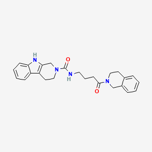 molecular formula C25H28N4O2 B6055011 N-[4-(3,4-dihydroisoquinolin-2(1H)-yl)-4-oxobutyl]-1,3,4,9-tetrahydro-2H-beta-carboline-2-carboxamide 