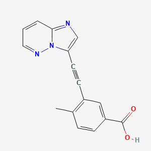 molecular formula C16H11N3O2 B605527 3-(2-(Imidazo[1,2-b]pyridazin-3-yl)ethynyl)-4-methylbenzoic acid CAS No. 1300690-48-5