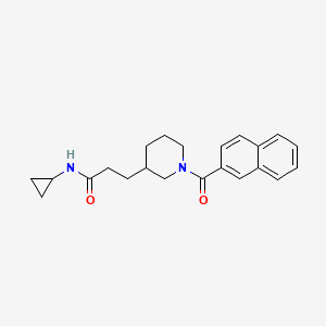 molecular formula C22H26N2O2 B6055379 N-cyclopropyl-3-[1-(naphthalene-2-carbonyl)piperidin-3-yl]propanamide 