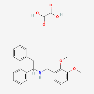 molecular formula C25H27NO6 B6055382 N-[(2,3-dimethoxyphenyl)methyl]-1,2-diphenylethanamine;oxalic acid 