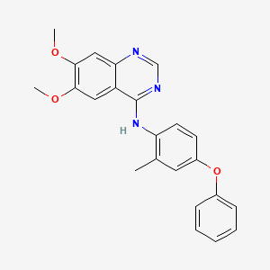 molecular formula C23H21N3O3 B605544 6,7-Dimethoxy-~{n}-(2-Methyl-4-Phenoxy-Phenyl)quinazolin-4-Amine CAS No. 2002381-25-9