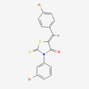 molecular formula C16H9Br2NOS2 B6055472 3-(3-Bromophenyl)-5-[(4-bromophenyl)methylene]-2-thioxo-1,3-thiazolidin-4-one 