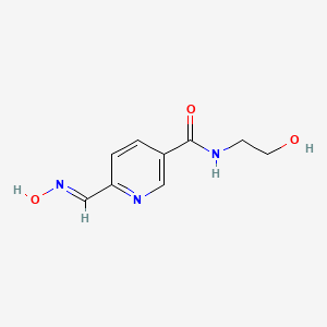 molecular formula C9H11N3O3 B6055478 N-(2-hydroxyethyl)-6-[(E)-(hydroxyimino)methyl]pyridine-3-carboxamide 