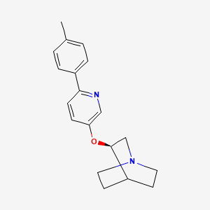 molecular formula C19H22N2O B605554 (3R)-3-{[6-(4-甲基苯基)吡啶-3-基]氧基}-1-氮杂双环[2.2.2]辛烷 CAS No. 669770-29-0