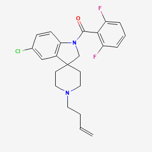 molecular formula C23H23ClF2N2O B605559 (1'-but-3-enyl-5-chlorospiro[2H-indole-3,4'-piperidine]-1-yl)-(2,6-difluorophenyl)methanone CAS No. 858350-62-6