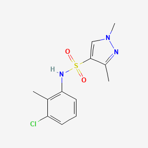 molecular formula C12H14ClN3O2S B6055623 N-(3-CHLORO-2-METHYLPHENYL)-13-DIMETHYL-1H-PYRAZOLE-4-SULFONAMIDE 