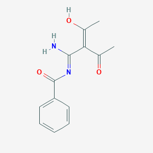 molecular formula C13H14N2O3 B6055697 N-(2-acetyl-1-amino-3-oxobut-1-en-1-yl)benzamide 