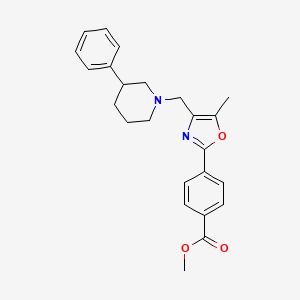 molecular formula C24H26N2O3 B6055741 Methyl 4-[5-methyl-4-[(3-phenylpiperidin-1-yl)methyl]-1,3-oxazol-2-yl]benzoate 