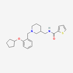molecular formula C23H30N2O2S B6055976 N-[[1-[(2-cyclopentyloxyphenyl)methyl]piperidin-3-yl]methyl]thiophene-2-carboxamide 