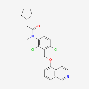 molecular formula C24H24Cl2N2O2 B605604 2-cyclopentyl-N-[2,4-dichloro-3-(isoquinolin-5-yloxymethyl)phenyl]-N-methylacetamide CAS No. 1253226-93-5