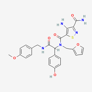 N-Furfuryl-N-[alpha-(4-methoxybenzylcarbamoyl)-4-hydroxybenzyl]-4-amino-3-carbamoylisothiazole-5-carboxamide