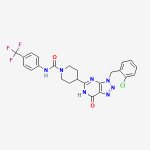 N-[4-(Trifluoromethyl)phenyl]-4-[3-(2-chlorobenzyl)-7-hydroxy-3H-1,2,3-triazolo[4,5-d]pyrimidine-5-yl]piperidine-1-carboxamide