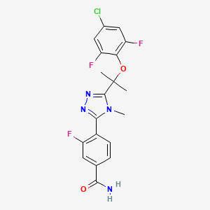 4-[5-[2-(4-Chloro-2,6-difluorophenoxy)propan-2-yl]-4-methyl-1,2,4-triazol-3-yl]-3-fluorobenzamide