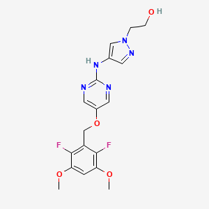 1H-Pyrazole-1-ethanol, 4-((5-((2,6-difluoro-3,5-dimethoxyphenyl)methoxy)-2-pyrimidinyl)amino)-