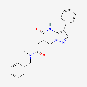 molecular formula C22H22N4O2 B6056350 N-benzyl-N-methyl-2-(5-oxo-3-phenyl-6,7-dihydro-4H-pyrazolo[1,5-a]pyrimidin-6-yl)acetamide 