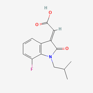 (2E)-2-[7-fluoro-1-(2-methylpropyl)-2-oxoindol-3-ylidene]acetic acid
