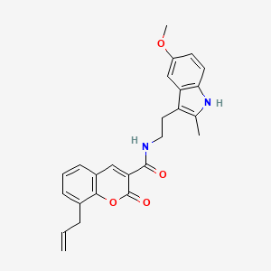 molecular formula C25H24N2O4 B6056449 N-[2-(5-methoxy-2-methyl-1H-indol-3-yl)ethyl]-2-oxo-8-(prop-2-en-1-yl)-2H-chromene-3-carboxamide 