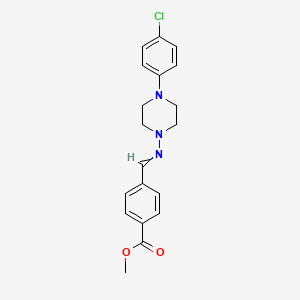molecular formula C19H20ClN3O2 B6056471 Methyl 4-[[4-(4-chlorophenyl)piperazin-1-yl]iminomethyl]benzoate 
