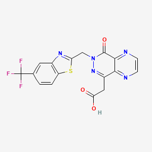 molecular formula C17H10F3N5O3S B605651 Caficrestat CAS No. 1355612-71-3