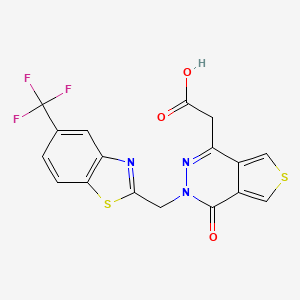 2-(4-Oxo-3-((5-(trifluoromethyl)benzo[d]thiazol-2-yl)methyl)-3,4-dihydrothieno[3,4-d]pyridazin-1-yl)acetic acid