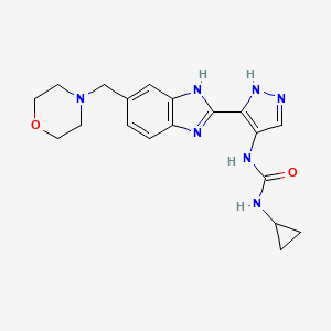 1-Cyclopropyl-3-(3-(5-(morpholinomethyl)-1H-benzo[d]imidazol-2-yl)-1H-pyrazol-4-yl)urea