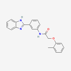molecular formula C22H19N3O2 B6056575 N-[3-(1H-1,3-BENZODIAZOL-2-YL)PHENYL]-2-(2-METHYLPHENOXY)ACETAMIDE 