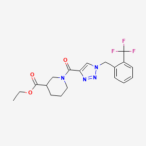ethyl 1-({1-[2-(trifluoromethyl)benzyl]-1H-1,2,3-triazol-4-yl}carbonyl)-3-piperidinecarboxylate