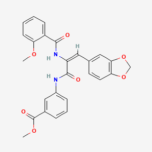 molecular formula C26H22N2O7 B6056703 Methyl 3-[(2E)-3-(2H-1,3-benzodioxol-5-YL)-2-[(2-methoxyphenyl)formamido]prop-2-enamido]benzoate 