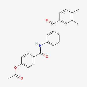 molecular formula C24H21NO4 B6056709 4-({[3-(3,4-dimethylbenzoyl)phenyl]amino}carbonyl)phenyl acetate CAS No. 5473-70-1