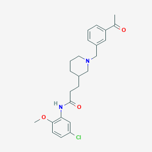 3-[1-(3-acetylbenzyl)-3-piperidinyl]-N-(5-chloro-2-methoxyphenyl)propanamide