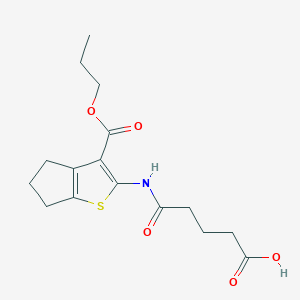 5-oxo-5-{[3-(propoxycarbonyl)-5,6-dihydro-4H-cyclopenta[b]thien-2-yl]amino}pentanoic acid