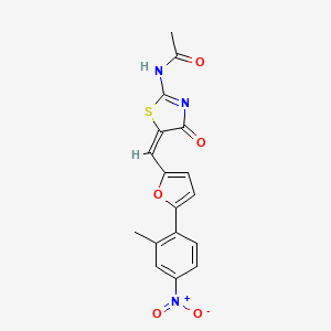 molecular formula C17H13N3O5S B6056761 N-[(5E)-5-[[5-(2-methyl-4-nitrophenyl)furan-2-yl]methylidene]-4-oxo-1,3-thiazol-2-yl]acetamide 