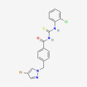 molecular formula C18H14BrClN4OS B6056788 N-{4-[(4-BROMO-1H-PYRAZOL-1-YL)METHYL]BENZOYL}-N'-(2-CHLOROPHENYL)THIOUREA 