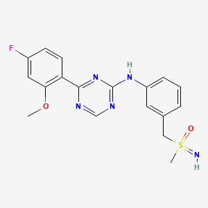 4-(4-fluoro-2-methoxyphenyl)-N-(3-((S-methylsulfonimidoyl)methyl)phenyl)-1,3,5-triazin-2-amine