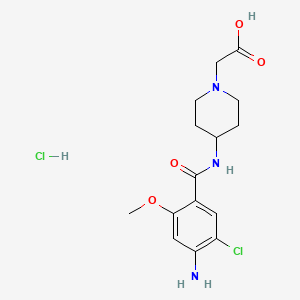 1-Piperidineacetic acid, 4-((4-amino-5-chloro-2-methoxybenzoyl)amino)-, monohydrochloride