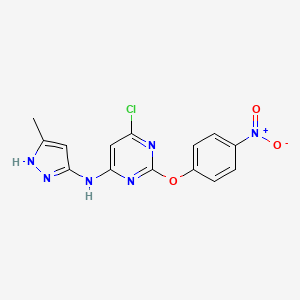 molecular formula C14H11ClN6O3 B605691 Autophinib 