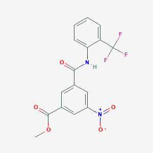 molecular formula C16H11F3N2O5 B6056959 Methyl 3-nitro-5-{[2-(trifluoromethyl)phenyl]carbamoyl}benzoate 