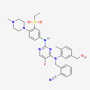 2-(((2-((3-(Ethylsulfonyl)-4-(4-methylpiperazin-1-yl)phenyl)amino)-5-fluoropyrimidin-4-yl)(5-(hydroxymethyl)-2-methylphenyl)amino)methyl)benzonitrile