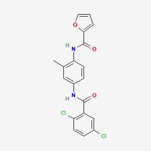 molecular formula C19H14Cl2N2O3 B6057254 N-[4-[(2,5-dichlorobenzoyl)amino]-2-methylphenyl]furan-2-carboxamide 