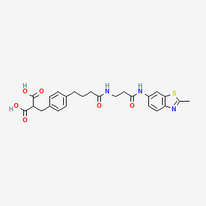 {4-[4-({3-[(2-Methyl-1,3-benzothiazol-6-YL)amino]-3-oxopropyl}amino)-4-oxobutyl]benzyl}propanedioic acid