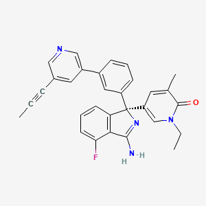 2(1H)-Pyridinone, 5-[(1R)-3-amino-4-fluoro-1-[3-[5-(1-propyn-1-yl)-3-pyridinyl]phenyl]-1H-isoindol-1-yl]-1-ethyl-3-methyl-