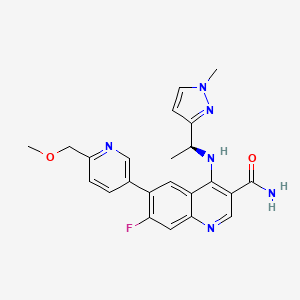 7-Fluoro-6-[6-(methoxymethyl)-3-pyridinyl]-4-[[(1S)-1-(1-methyl-1H-pyrazol-3-yl)ethyl]amino]-3-quinolinecarboxamide