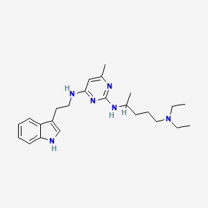 2-N-[5-(diethylamino)pentan-2-yl]-4-N-[2-(1H-indol-3-yl)ethyl]-6-methylpyrimidine-2,4-diamine