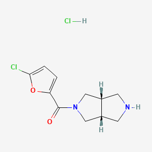 molecular formula C11H14Cl2N2O2 B605746 (5-Chloro-furan-2-yl)-(hexahydro-pyrrolo(3,4-C)pyrrol-2-yl)-methanone hydrochloride CAS No. 1788894-06-3
