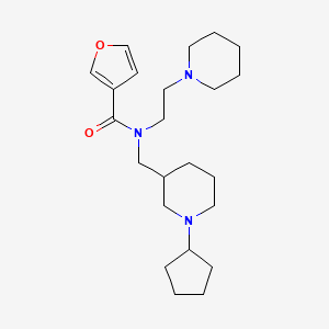 molecular formula C23H37N3O2 B6057479 N-[(1-cyclopentylpiperidin-3-yl)methyl]-N-(2-piperidin-1-ylethyl)furan-3-carboxamide 